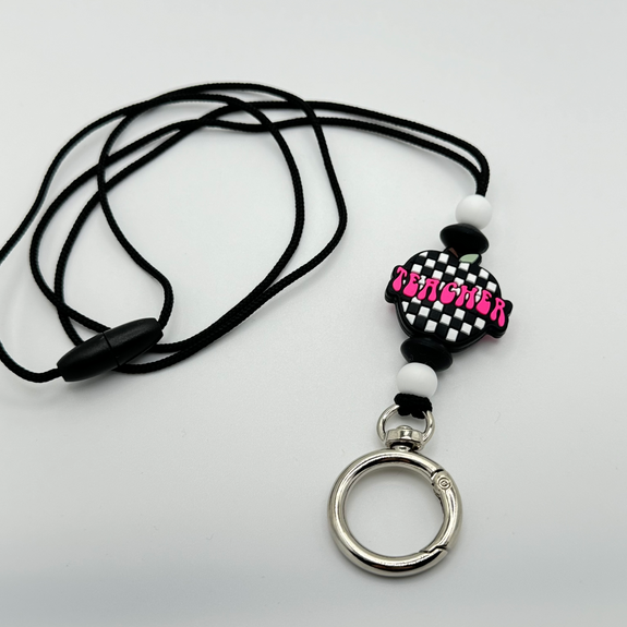 Teacher Checkered Lanyard