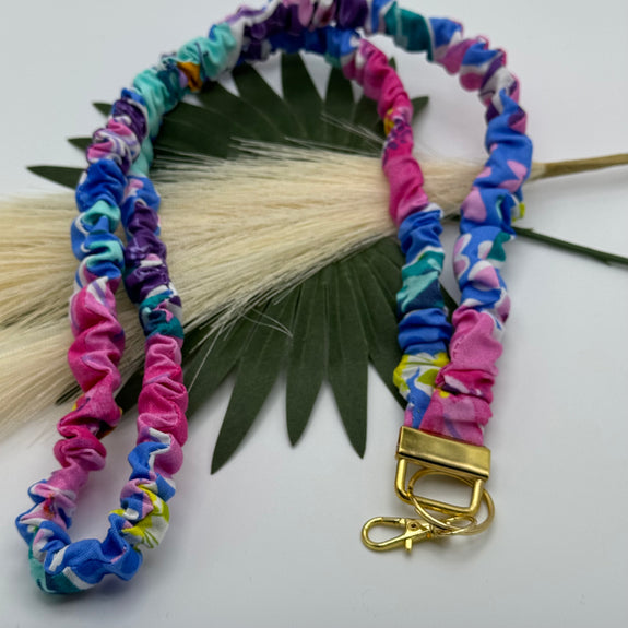 Bright Floral Scrunchie Lanyard